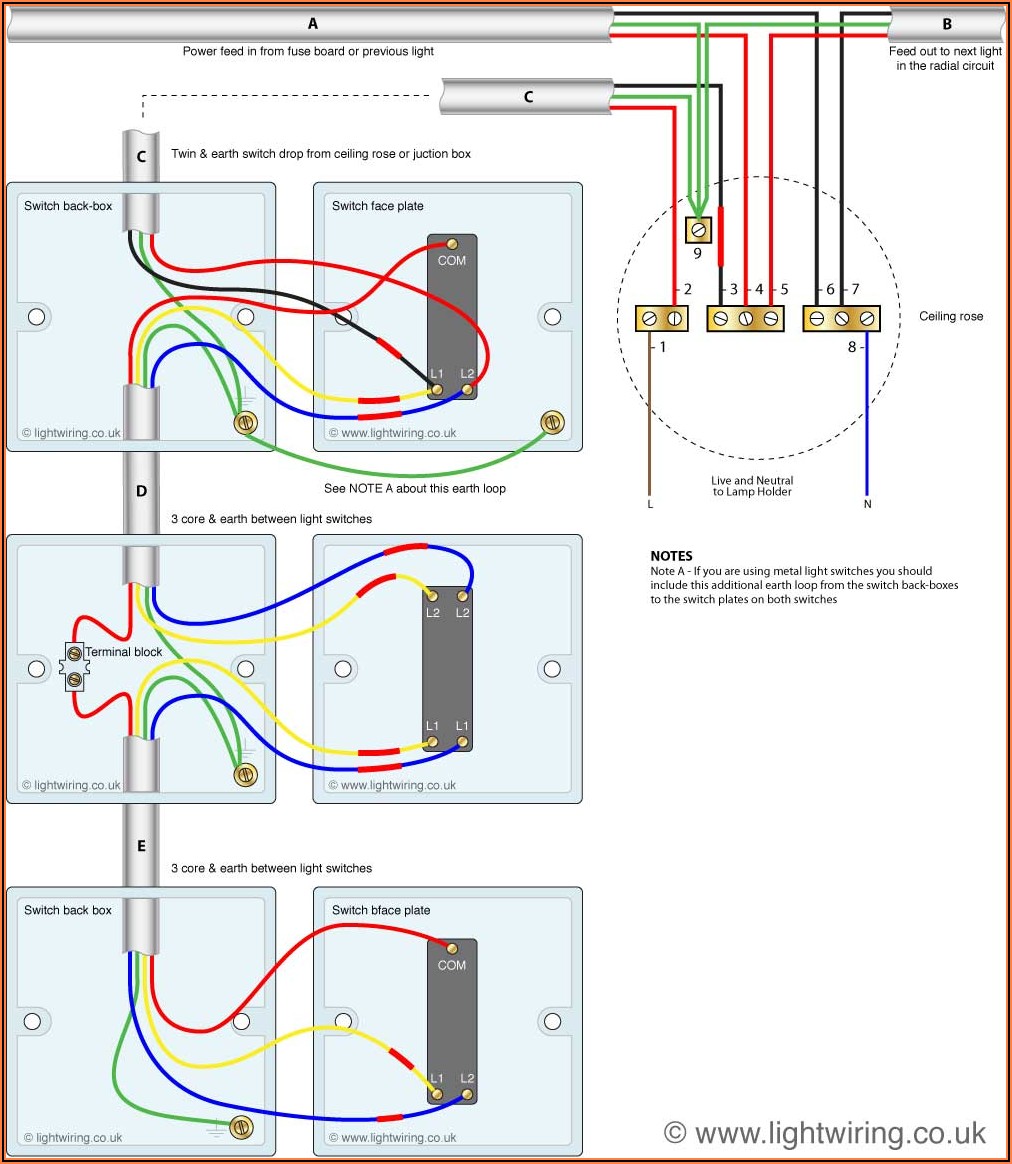 3 Gang 2 Way Switch Wiring Diagram Uk