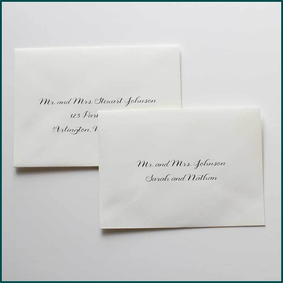Addressing Inner And Outer Envelopes For Wedding Invitations