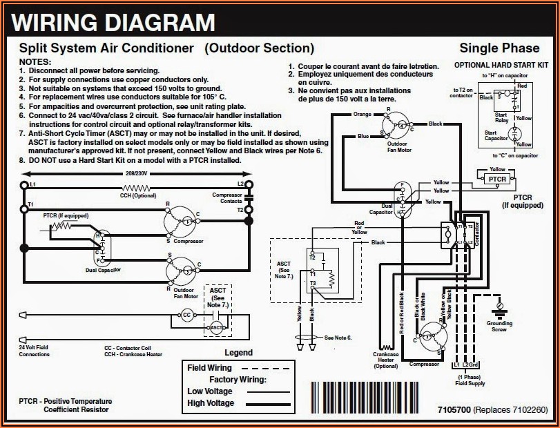 Air Conditioning Condensing Unit Wiring Diagram
