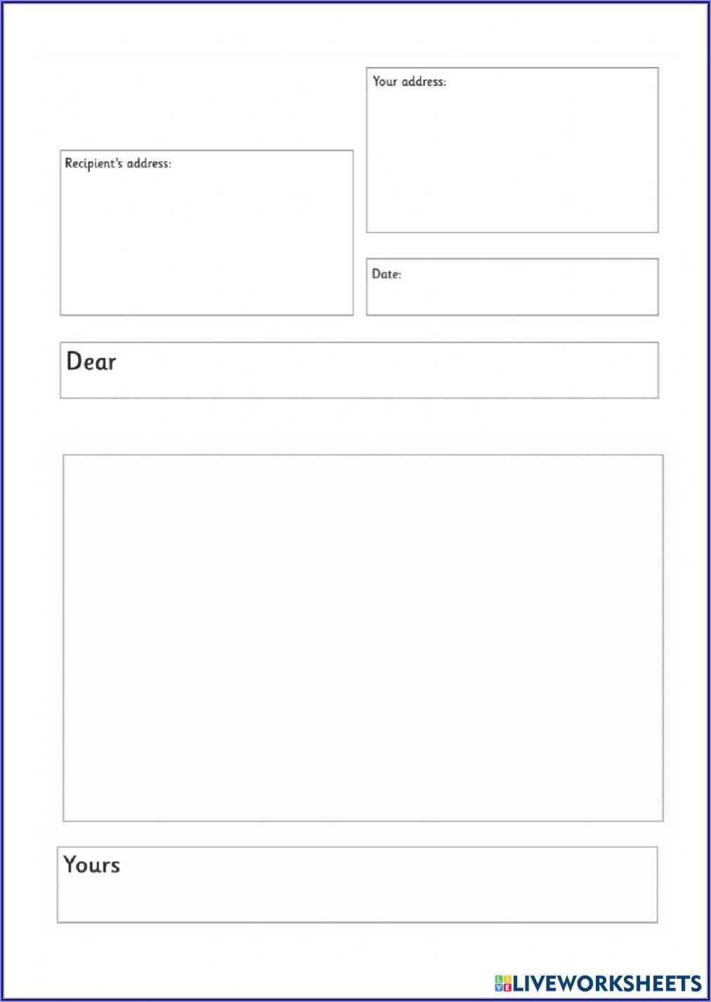 Blank Letter Template For Students
