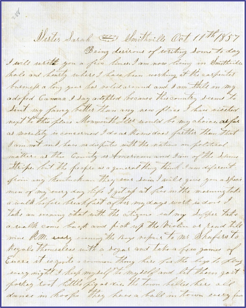 Civil War Love Letter To Sarah
