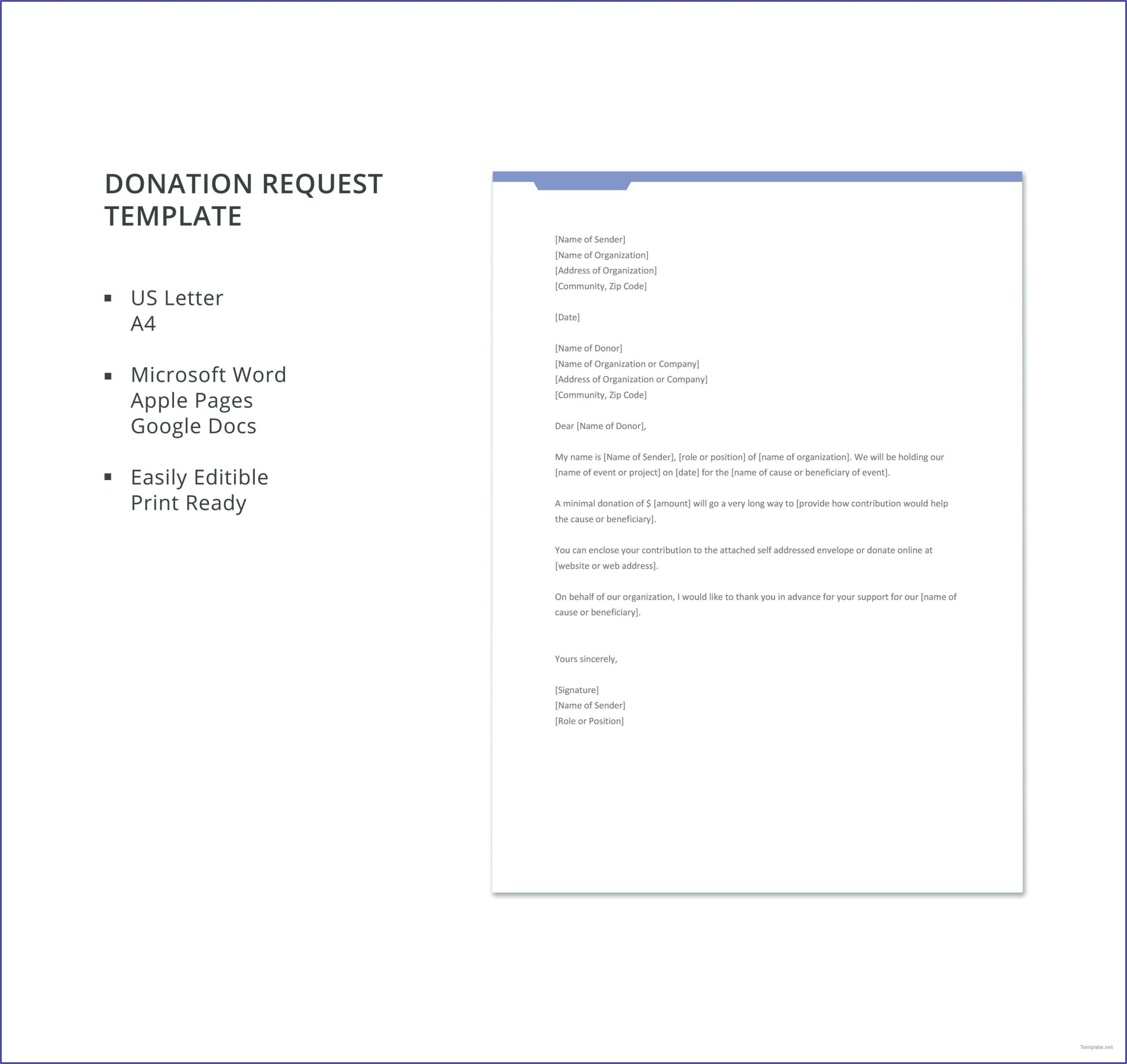 Donation Request Letter Template Word