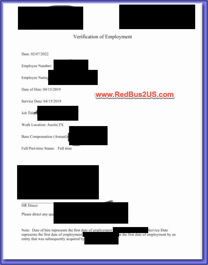 Employment Verification Letter Sample For H1b Visa