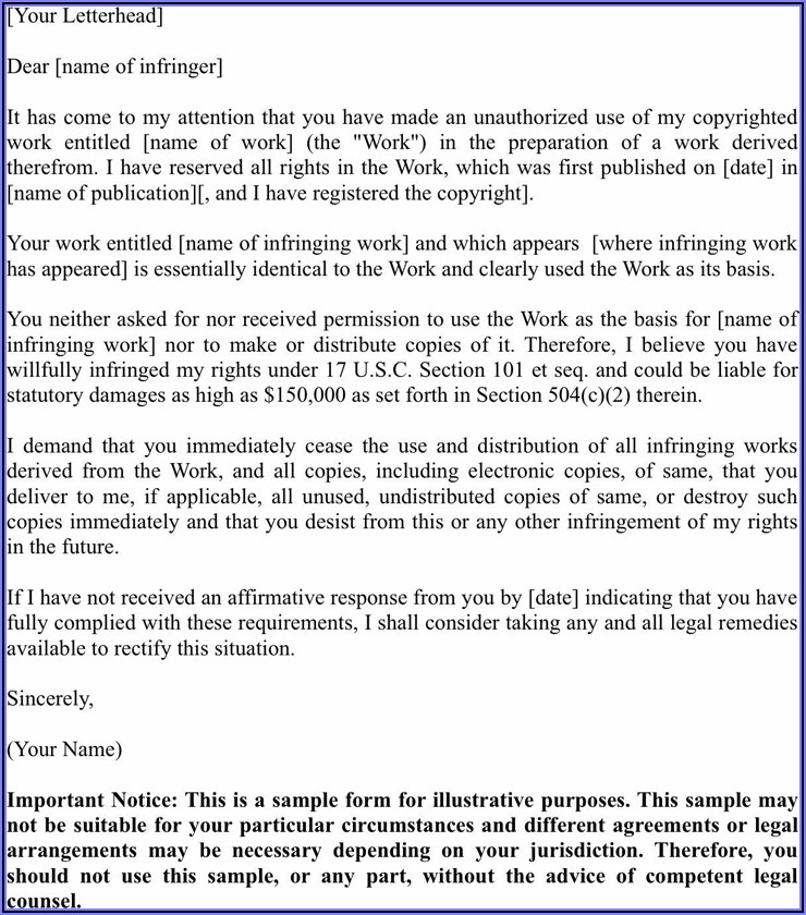 Free Cease And Desist Letter Pdf