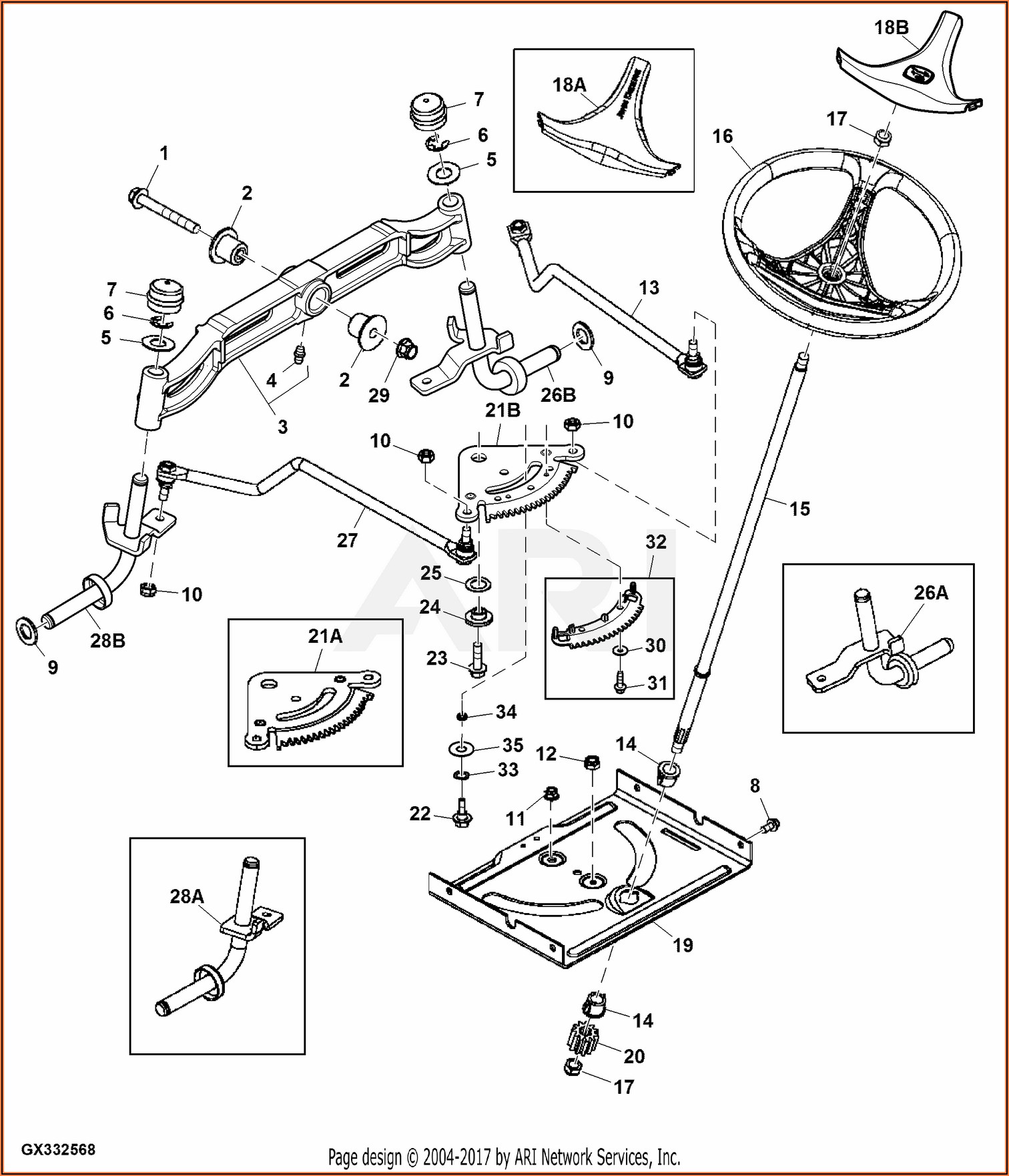 John Deere D170 Lawn Tractor Belt Diagram