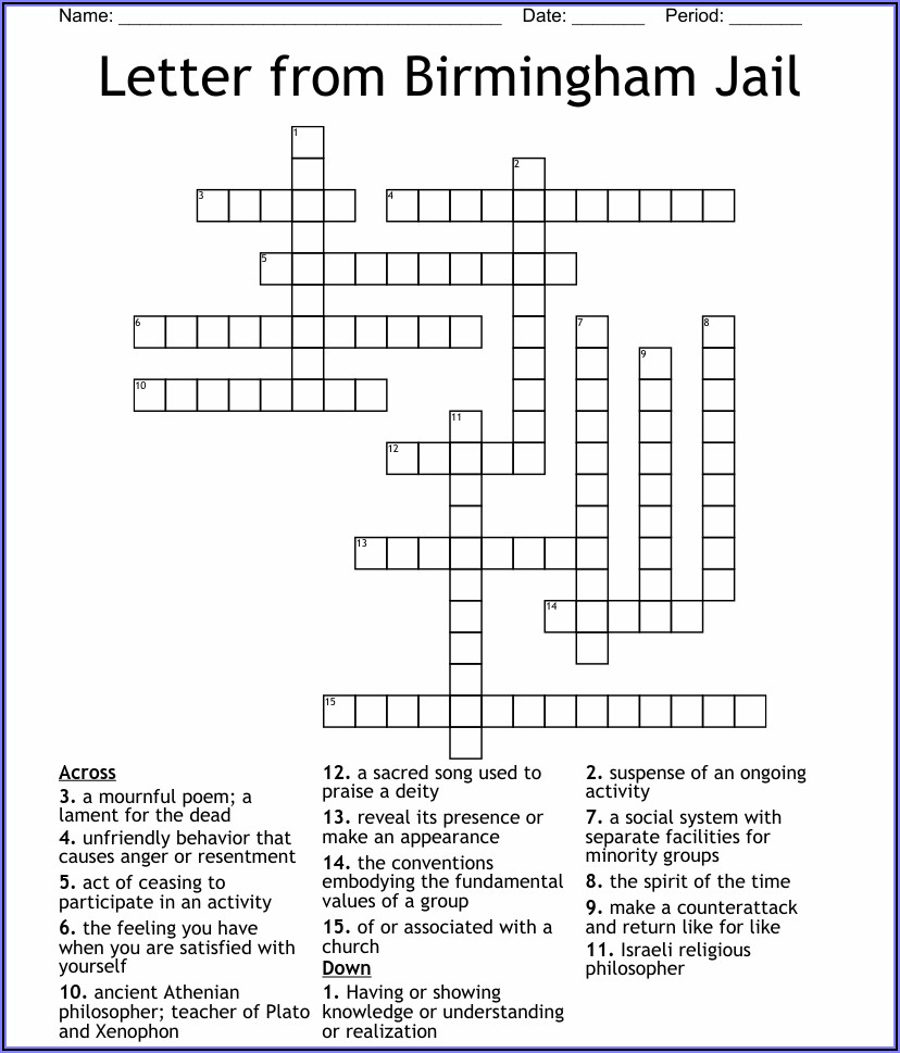 Letter From Birmingham Jail Questions Pdf