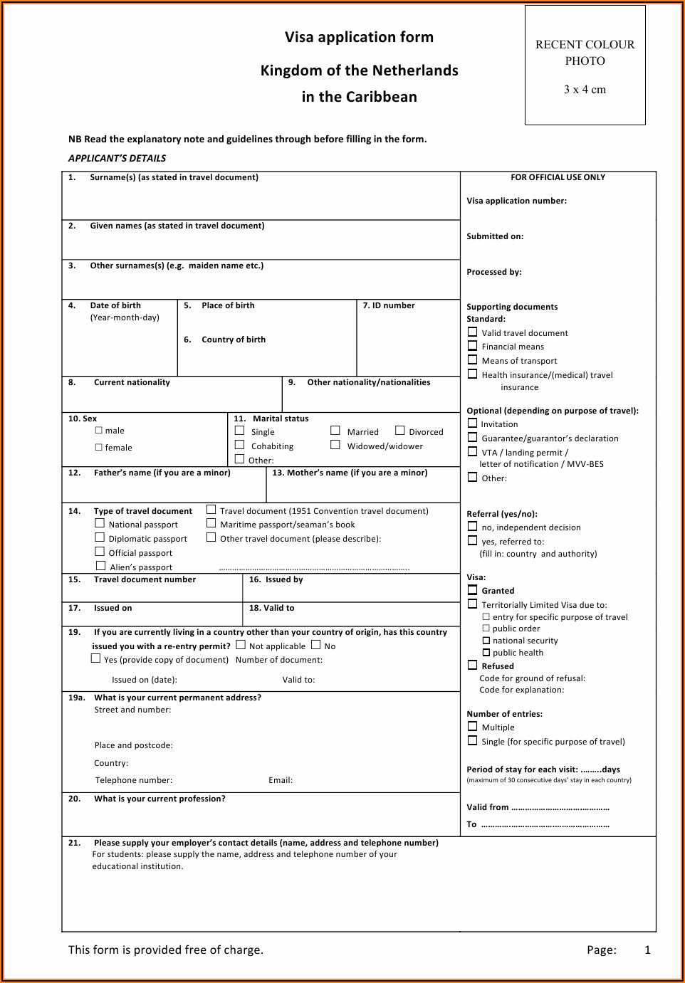 Netherlands Visa Application Form Ghana Pdf