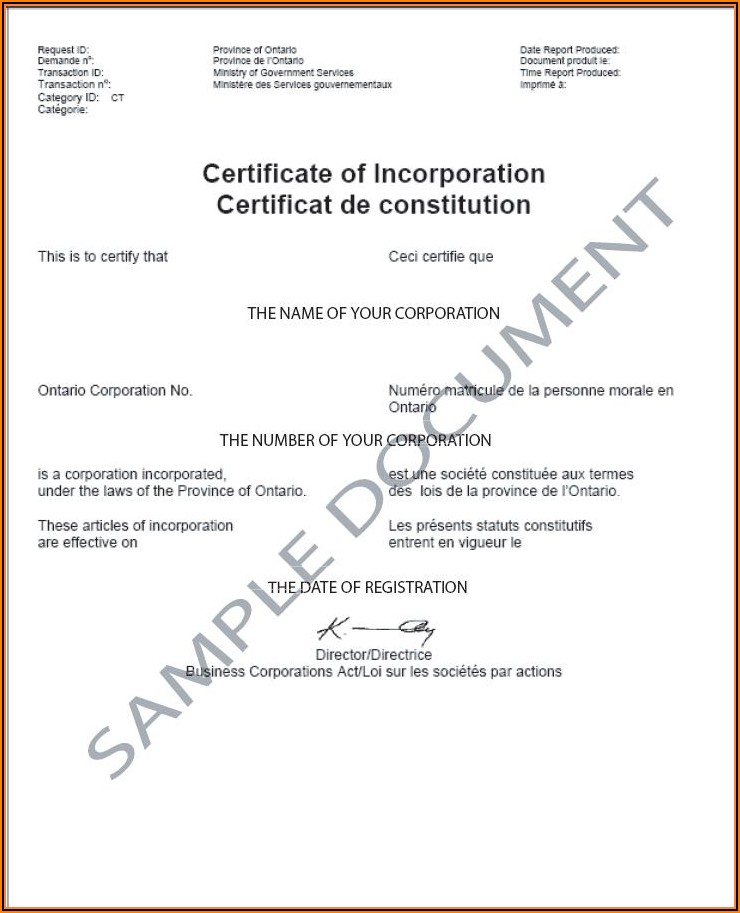 Ontario Sole Proprietorship Registration Form
