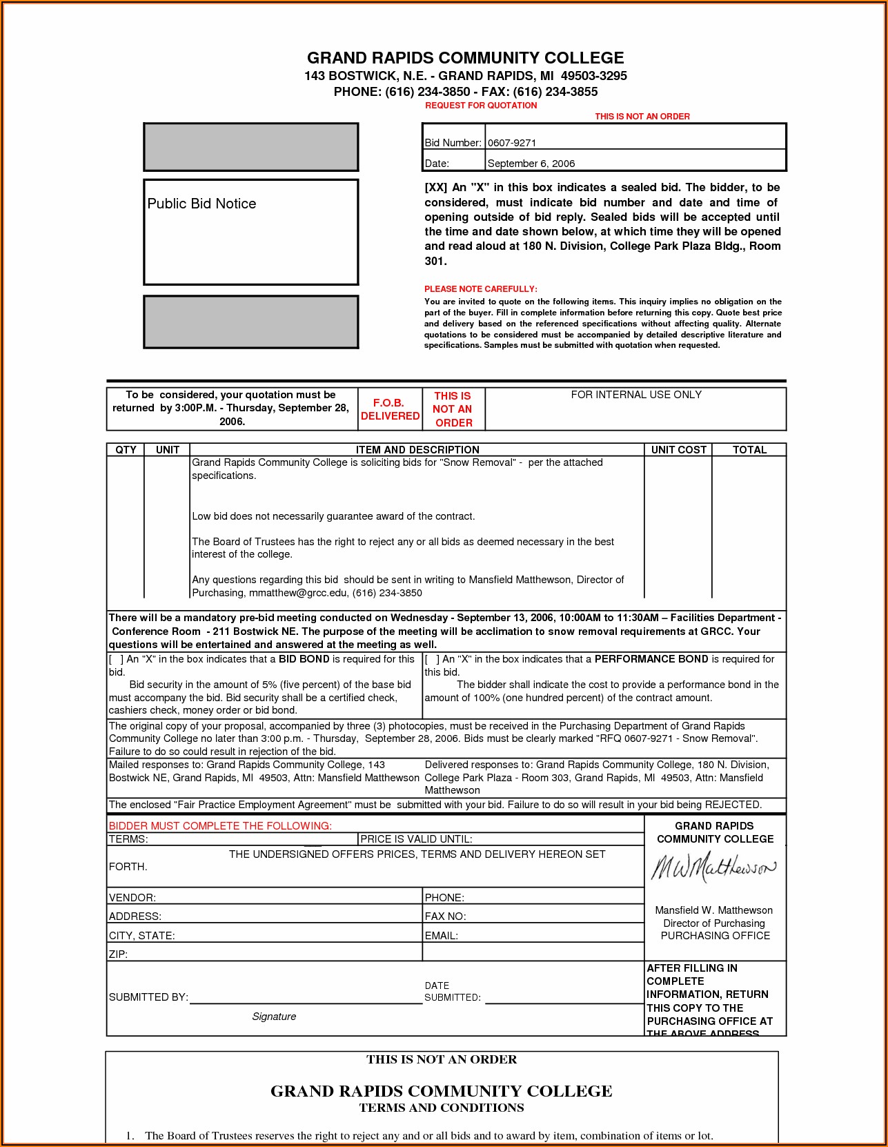 Per Push Snow Removal Contract Template