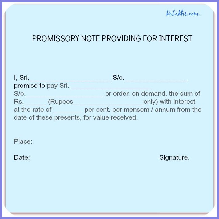 Personal Loan Simple Promissory Note Sample Letter