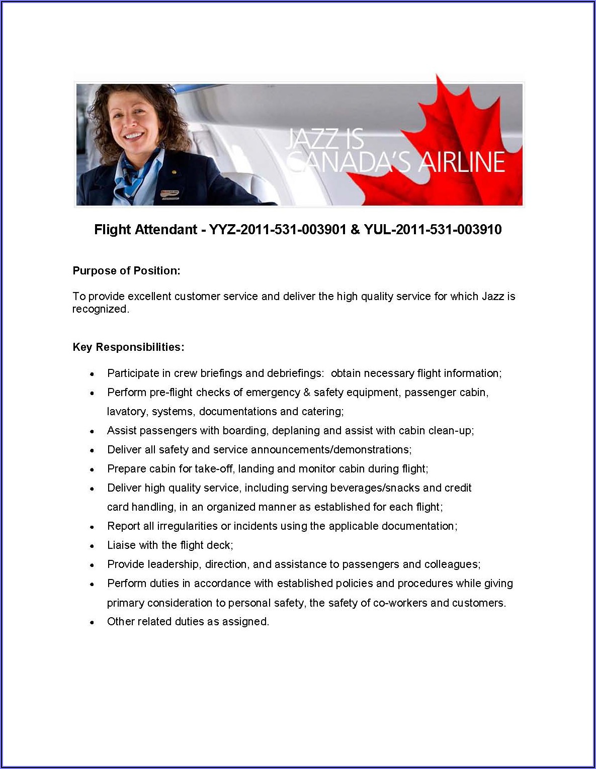 Sample Cover Letter Flight Attendant No Experience