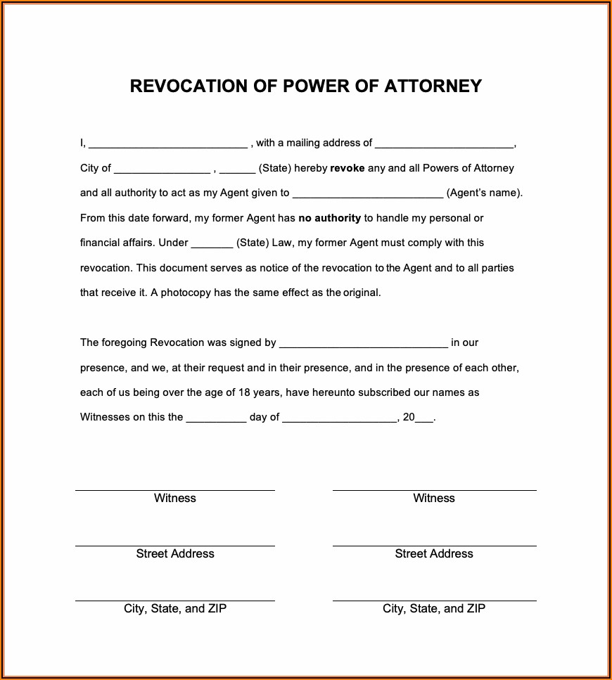 Sample Format Of Power Of Attorney India