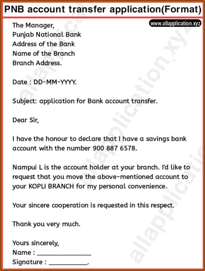 Sbi Bank Account Transfer Application In Hindi Pdf