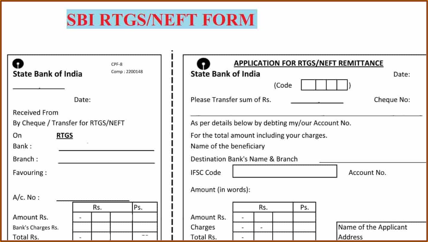 Sbi Bank Account Transfer Form Download