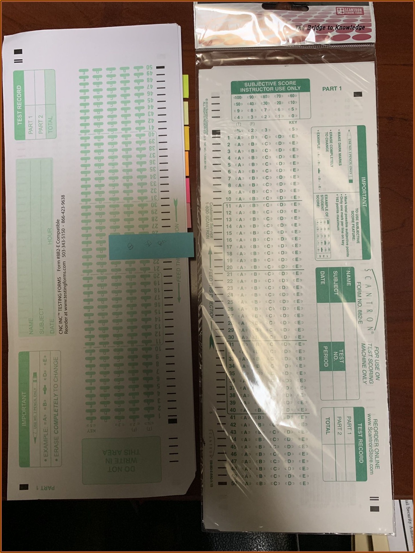 Scantron Sheets For Sale