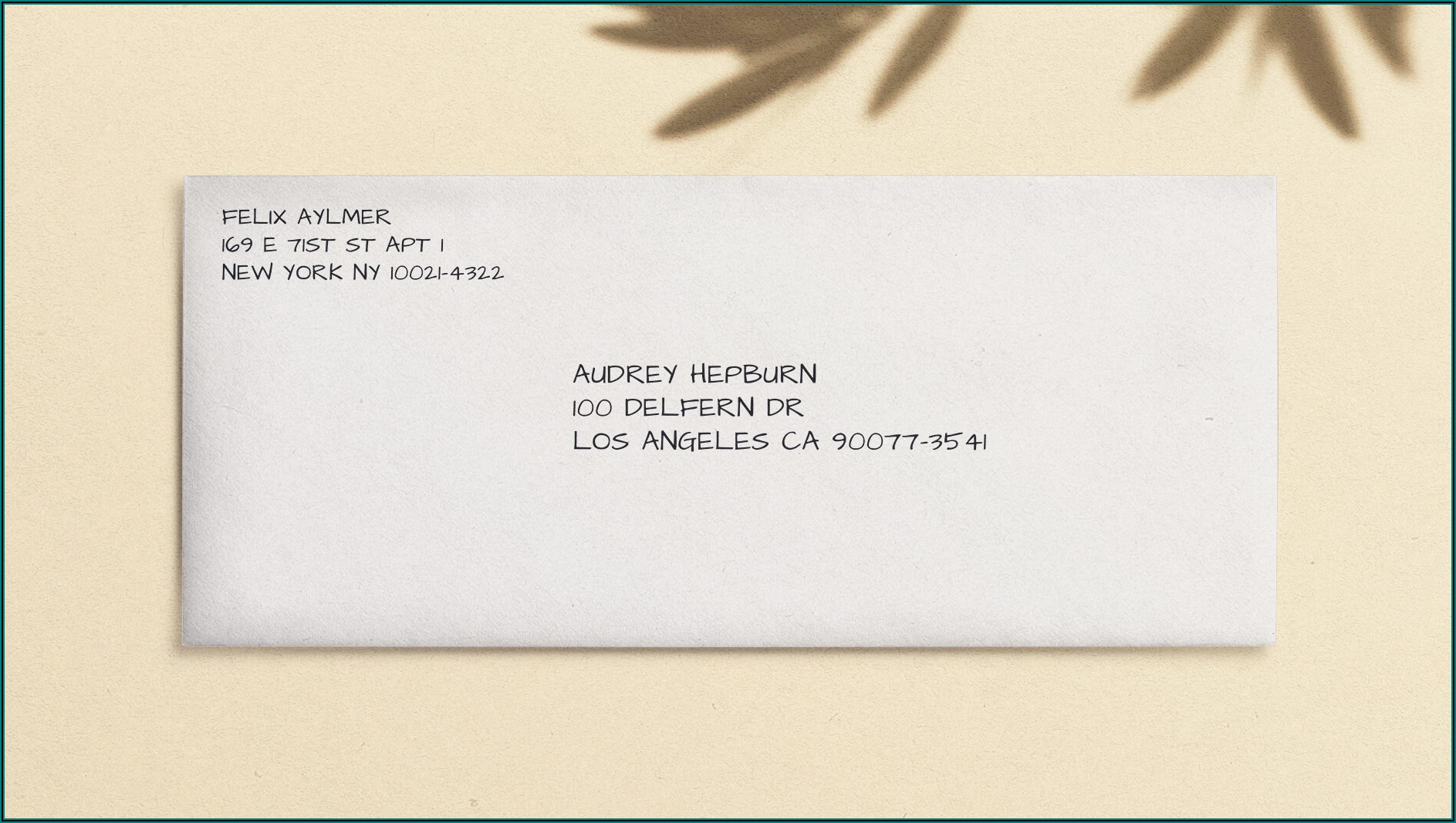 Sender And Receiver Address On Envelope Canada