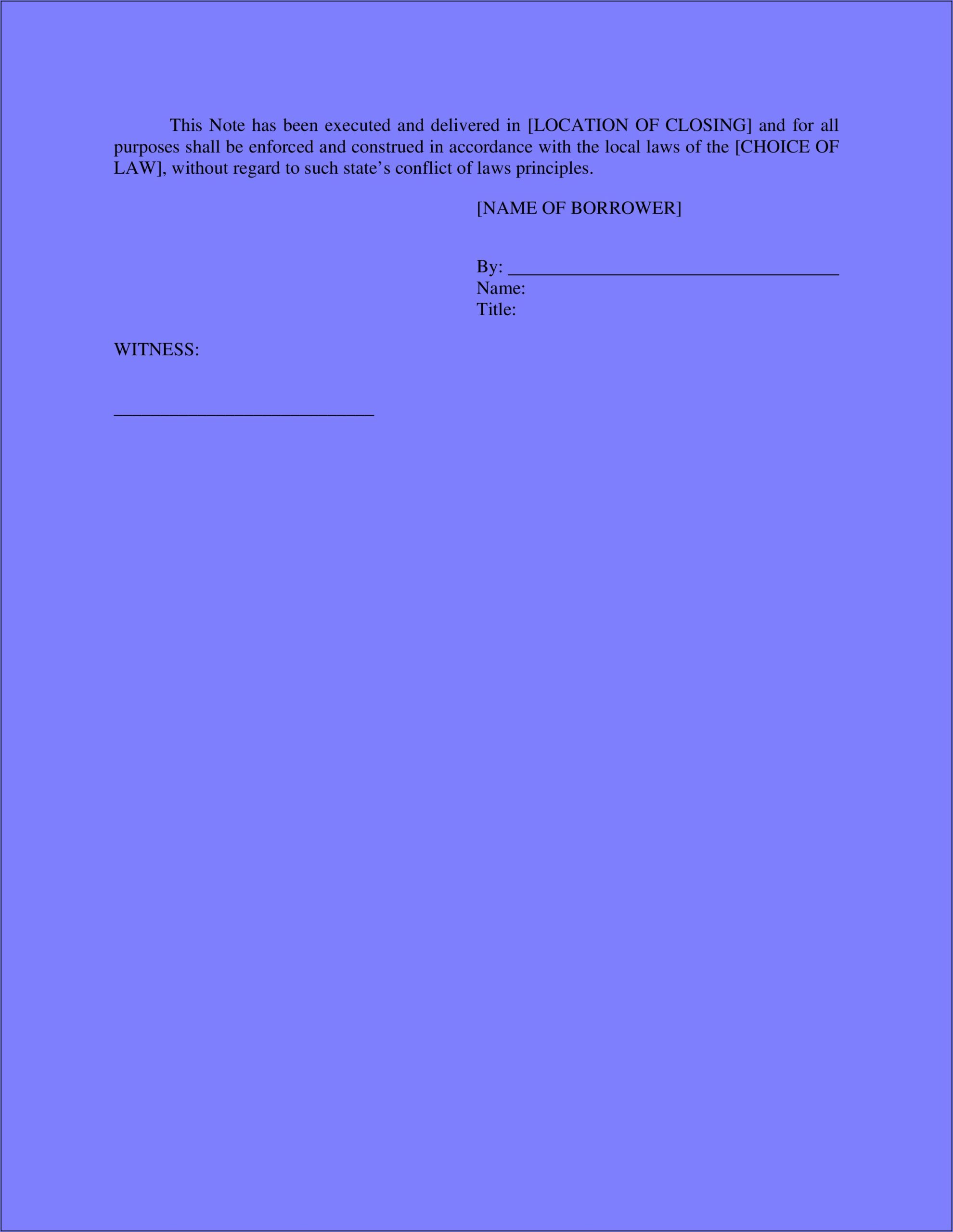 Simple Promissory Note Sample Letter