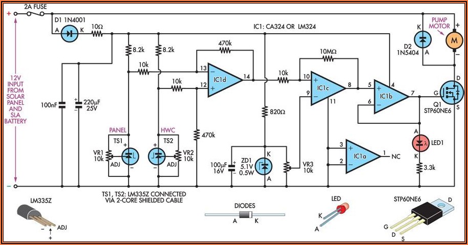 Solar Water Pump Controller Circuit Diagram