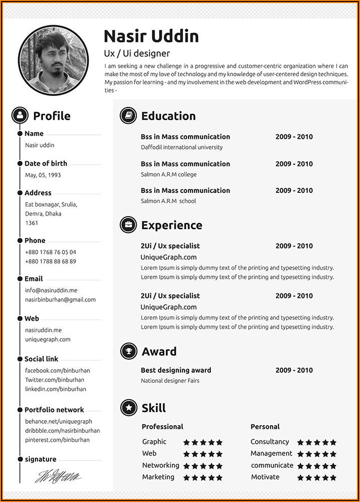 Best Resume Templates Word Free Download