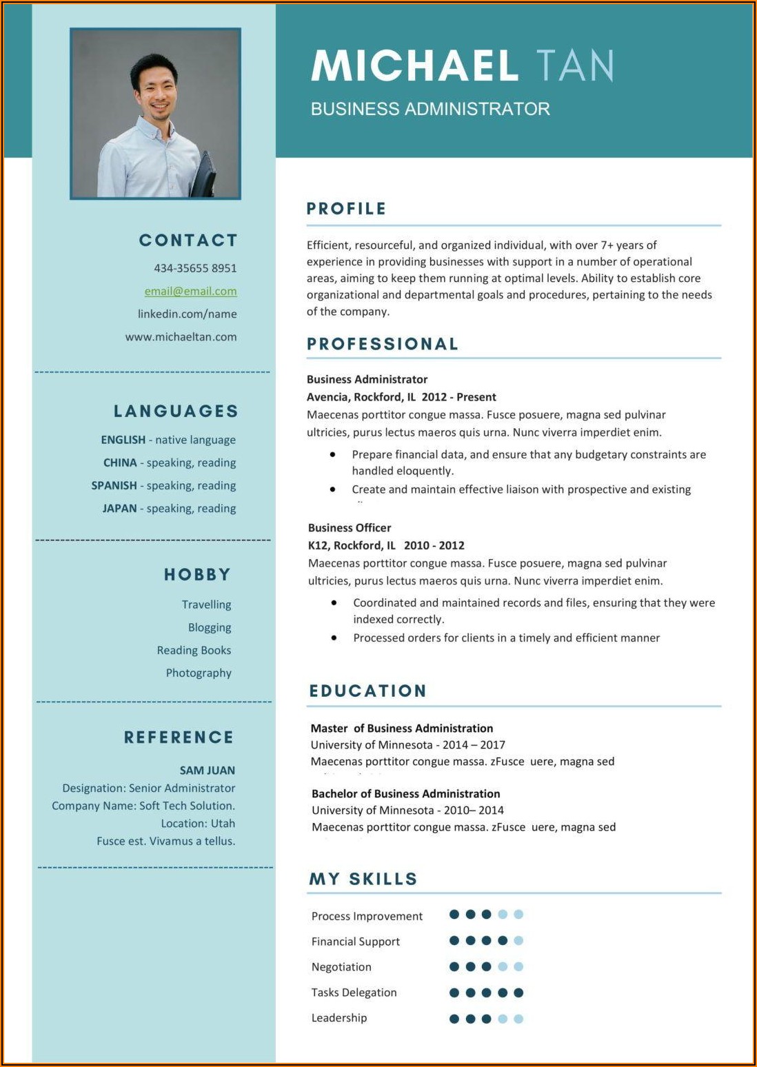 Creative Cv Template Word Free Download