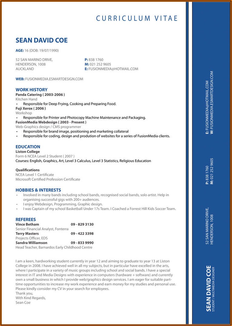 Cv Format In Ms Word 2007 Free Download
