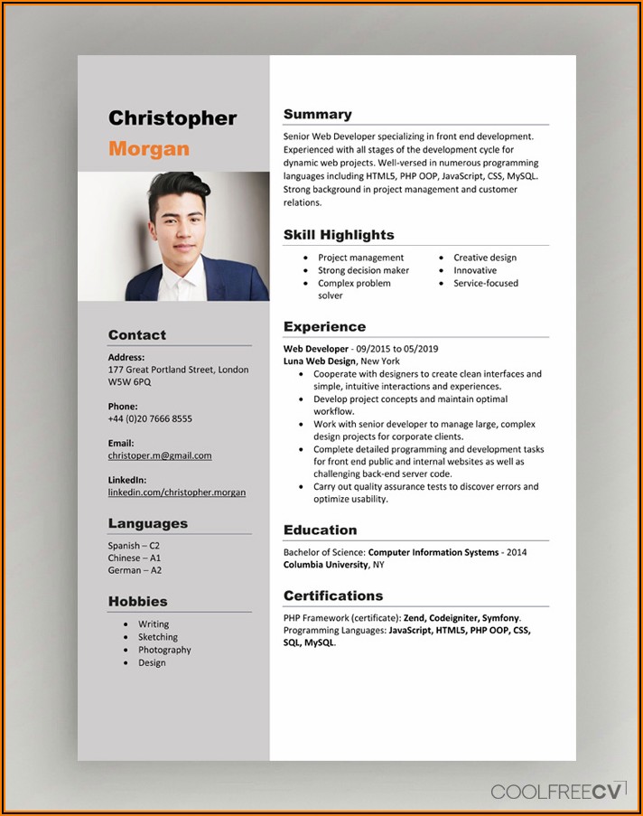 Cv Template Doc Download Free 2020