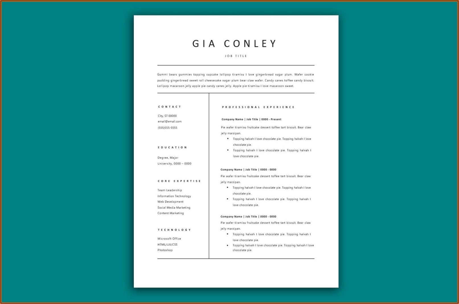 Cv Templates In Word Free Download