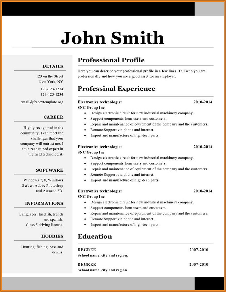 Download Free Resume Templates For Openoffice