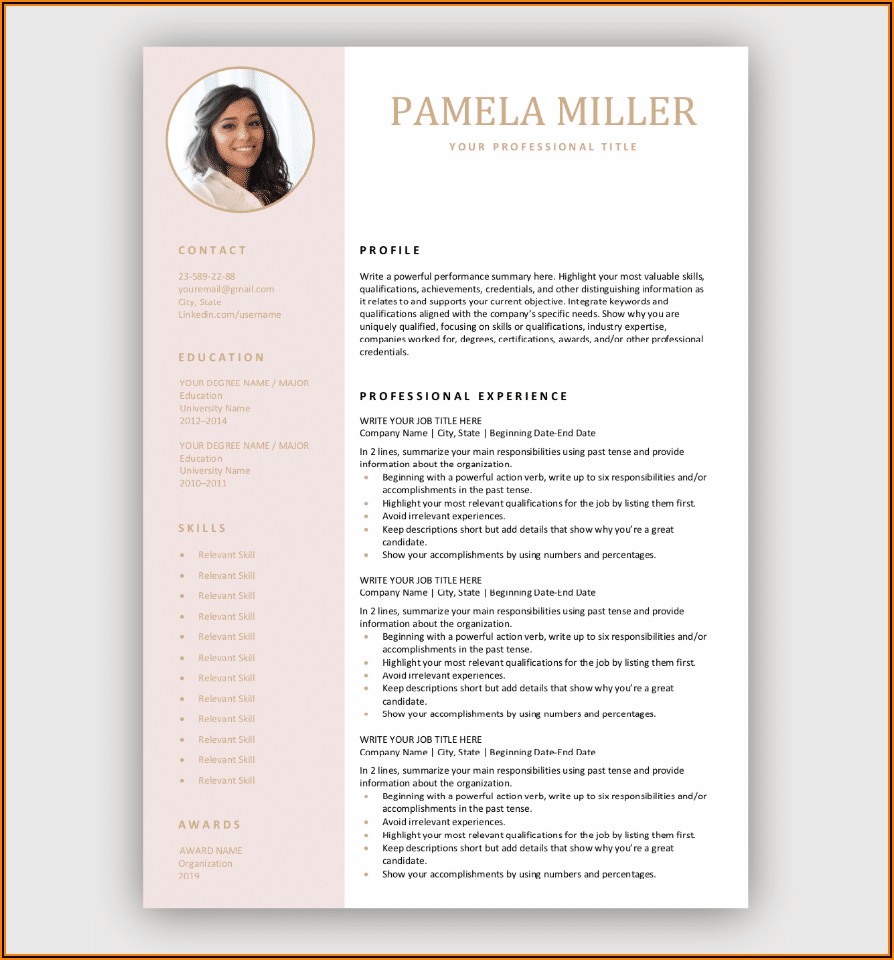Free Microsoft Word Resume Templates For Download