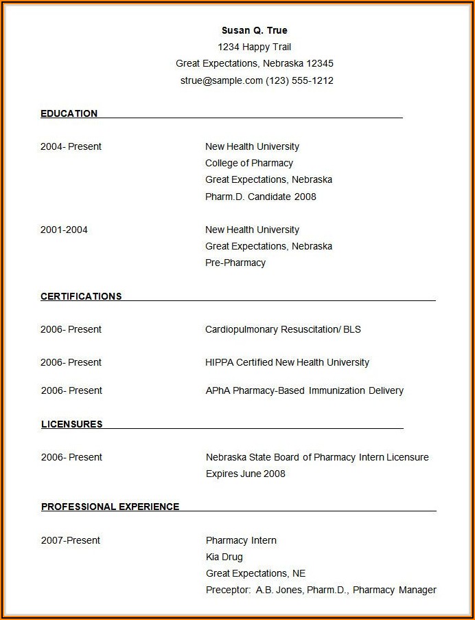 Fresher Cv Template Word Free Download