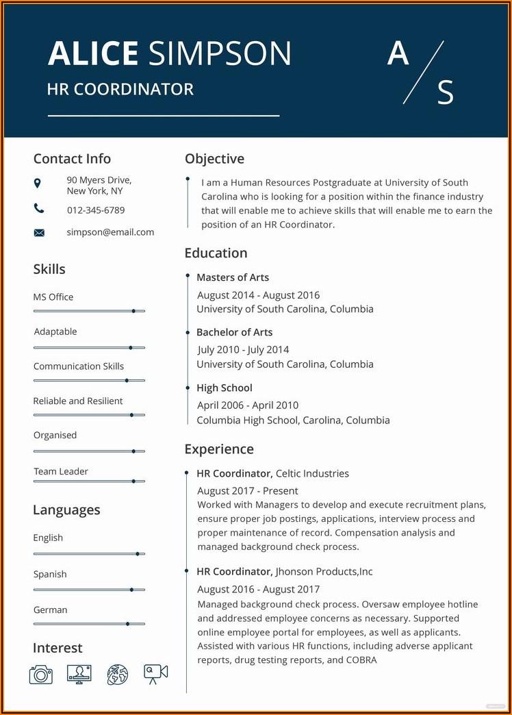 Resume Format Ms Word Free Download