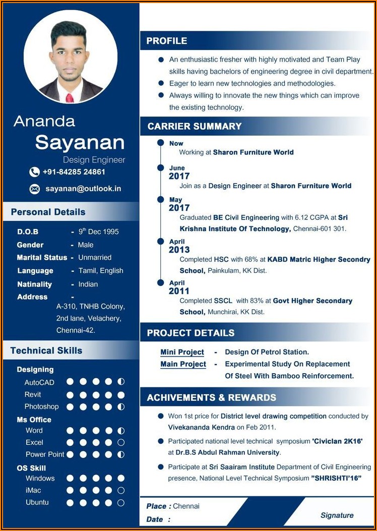 Resume Templates Word Free Download For Freshers