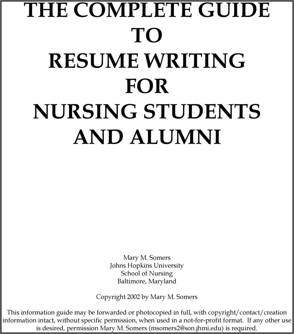 Resume Writing For Nursing Students