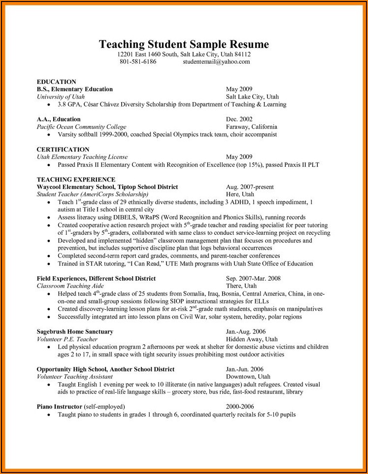 Resume Writing Lesson Plan For High School Students