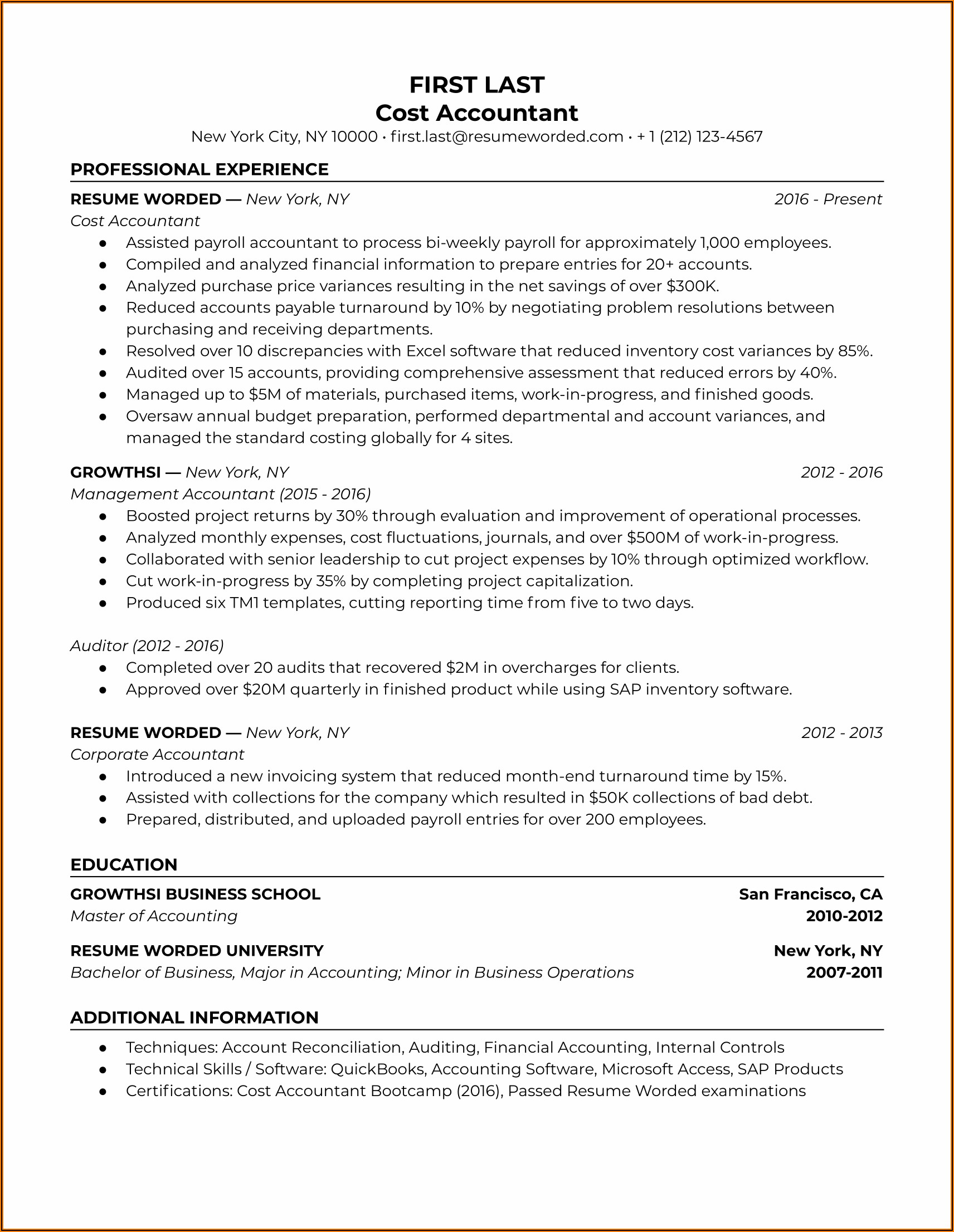 Senior Accountant Resume Format In Word Free Download In India