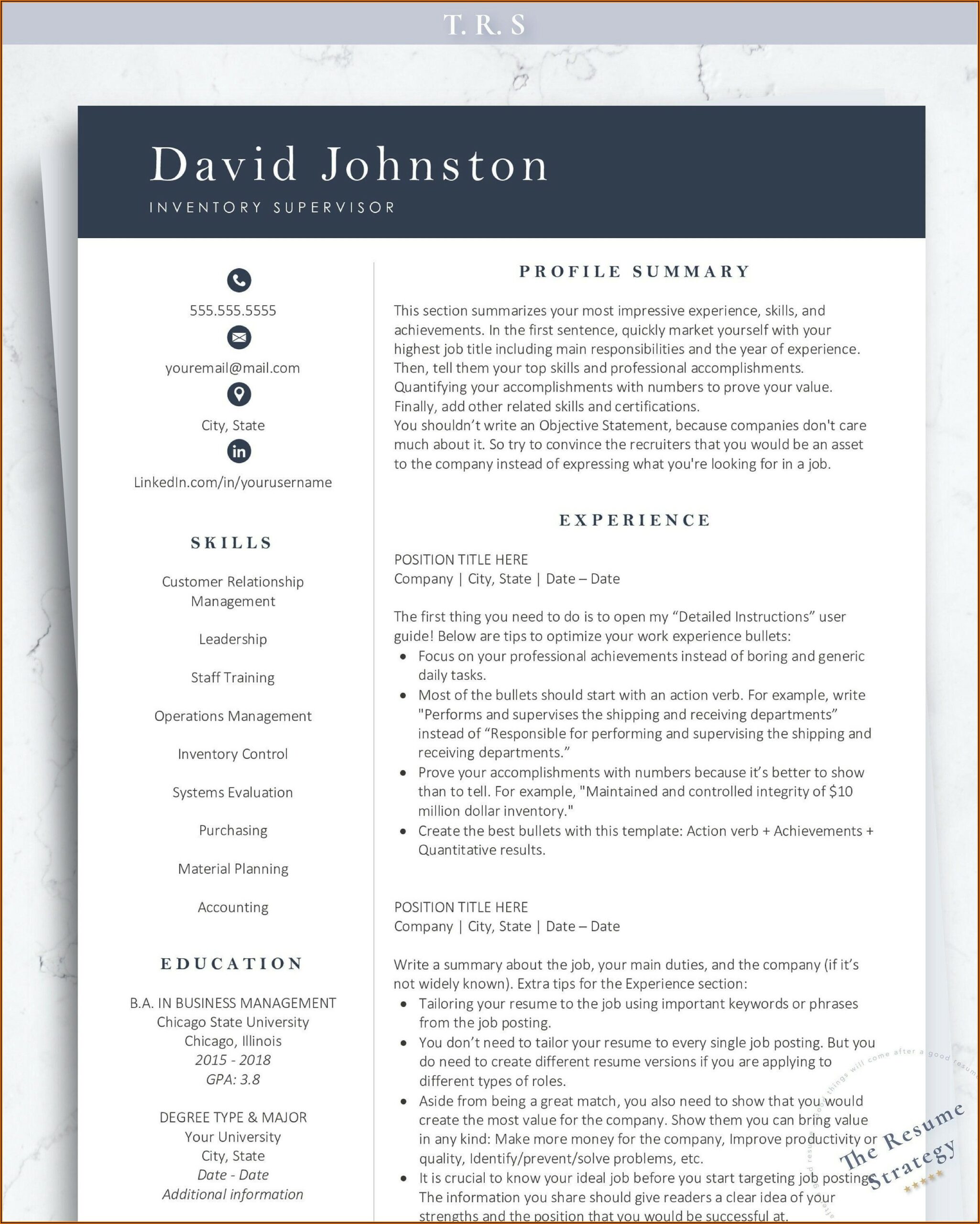 Word File Template For Resume