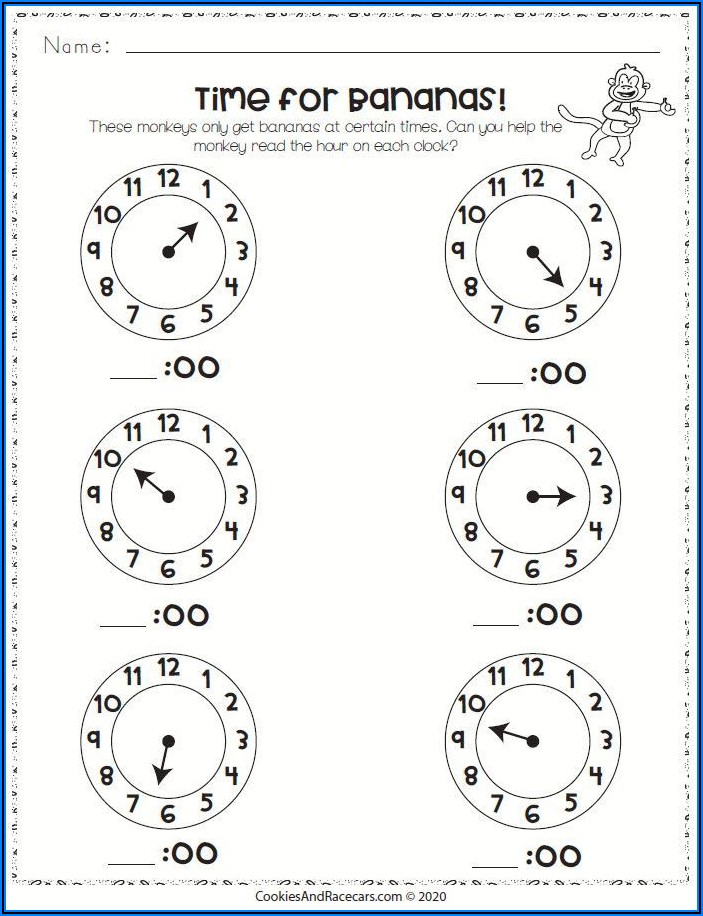 1st Grade Math Worksheets Telling Time