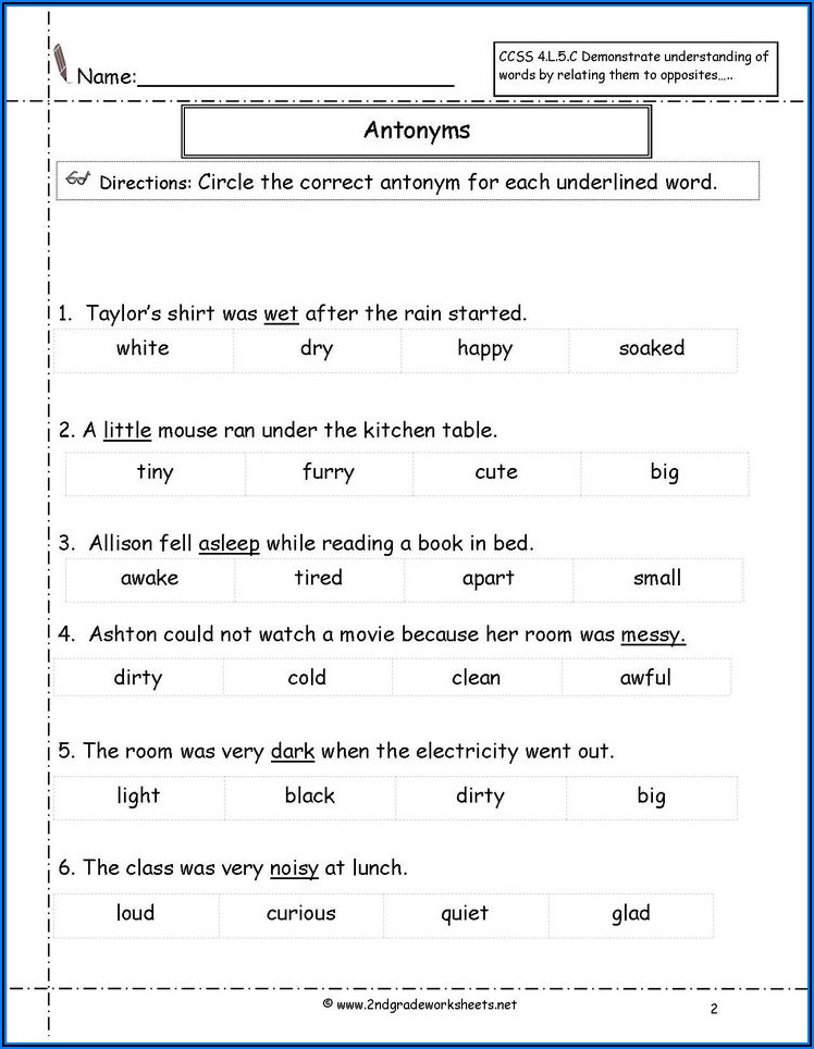 2nd Grade Context Clues Worksheet