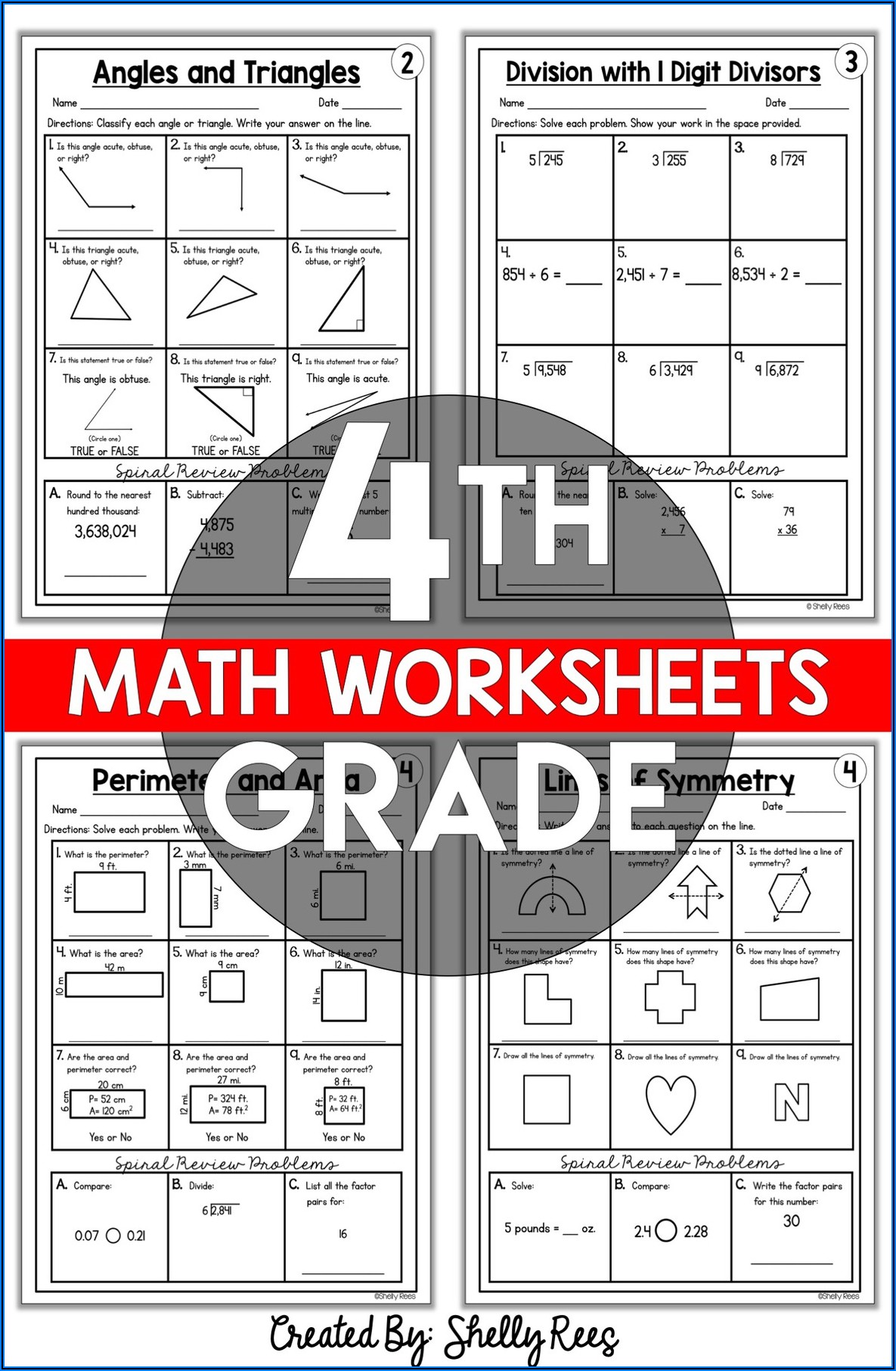 4th Grade Math Free Printable Worksheets