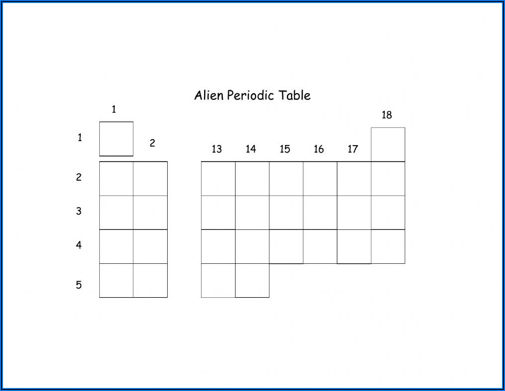 Alien Periodic Table Worksheet Answer Key