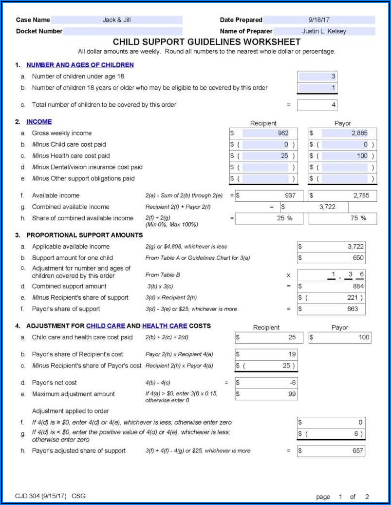 Child Support Calculator Colorado Excel