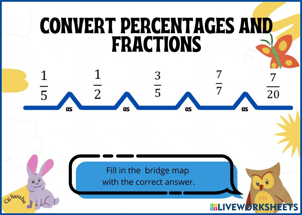 Convert Fractions To Percentages Worksheet