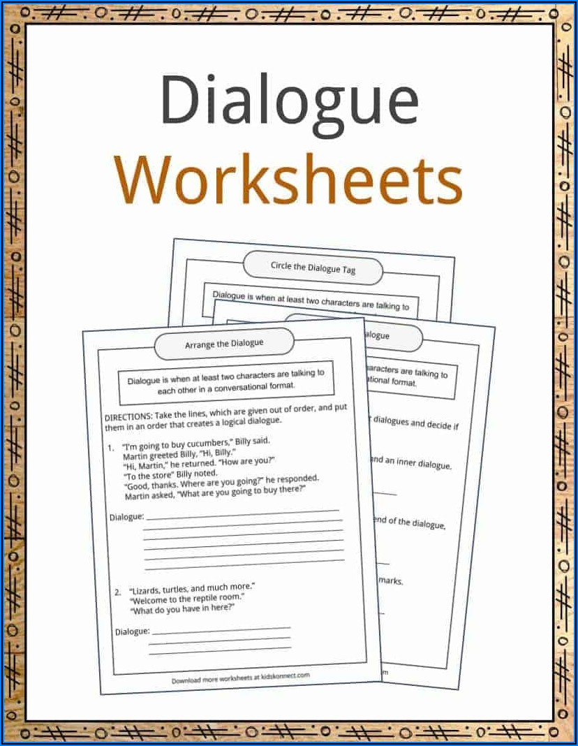 Dialogue Writing Worksheets For 3rd Grade