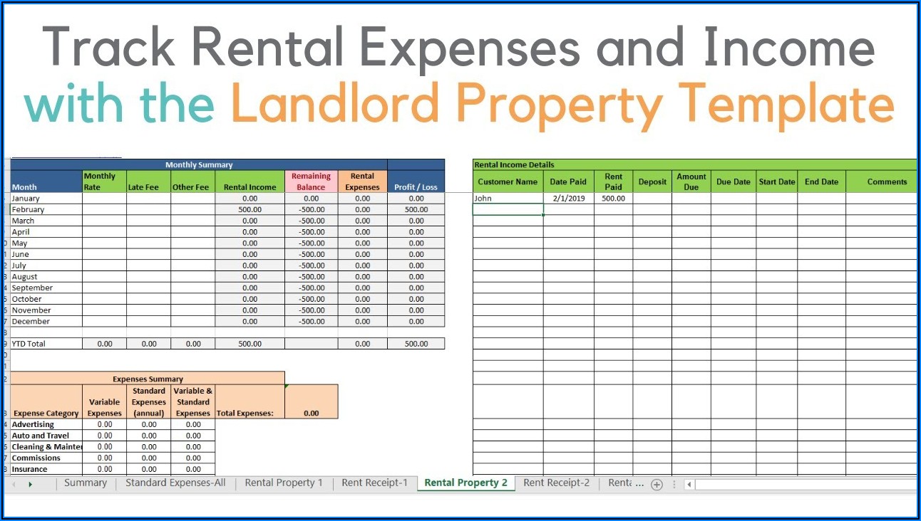 Excel Spreadsheet Template For Investment Property