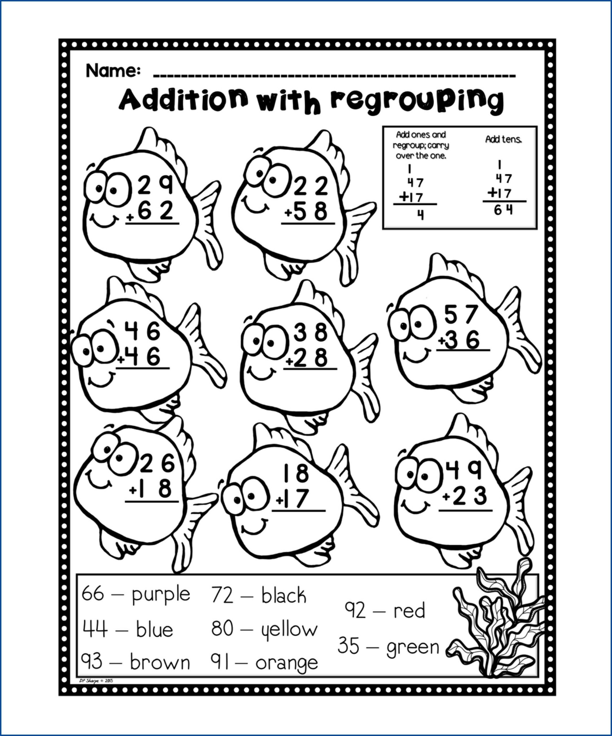 First Grade Math Worksheets Addition With Regrouping