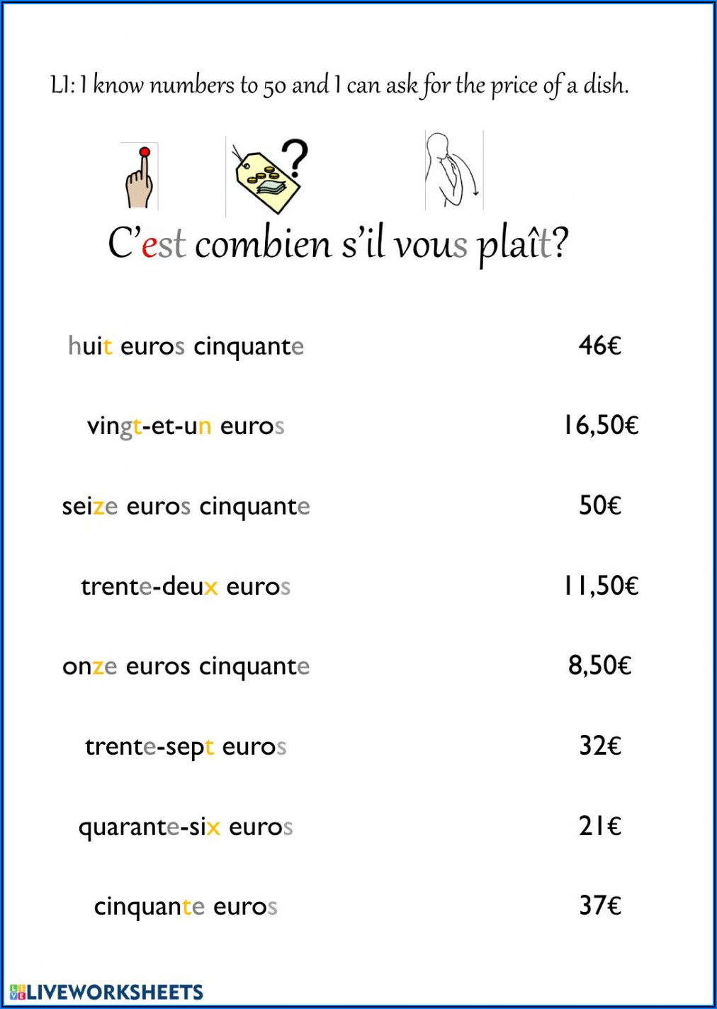 French Numbers Worksheet 1 100 Pdf