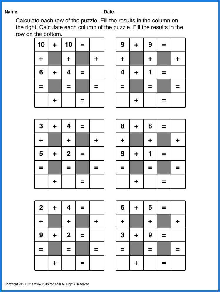 Fun Math Worksheets For Elementary Students