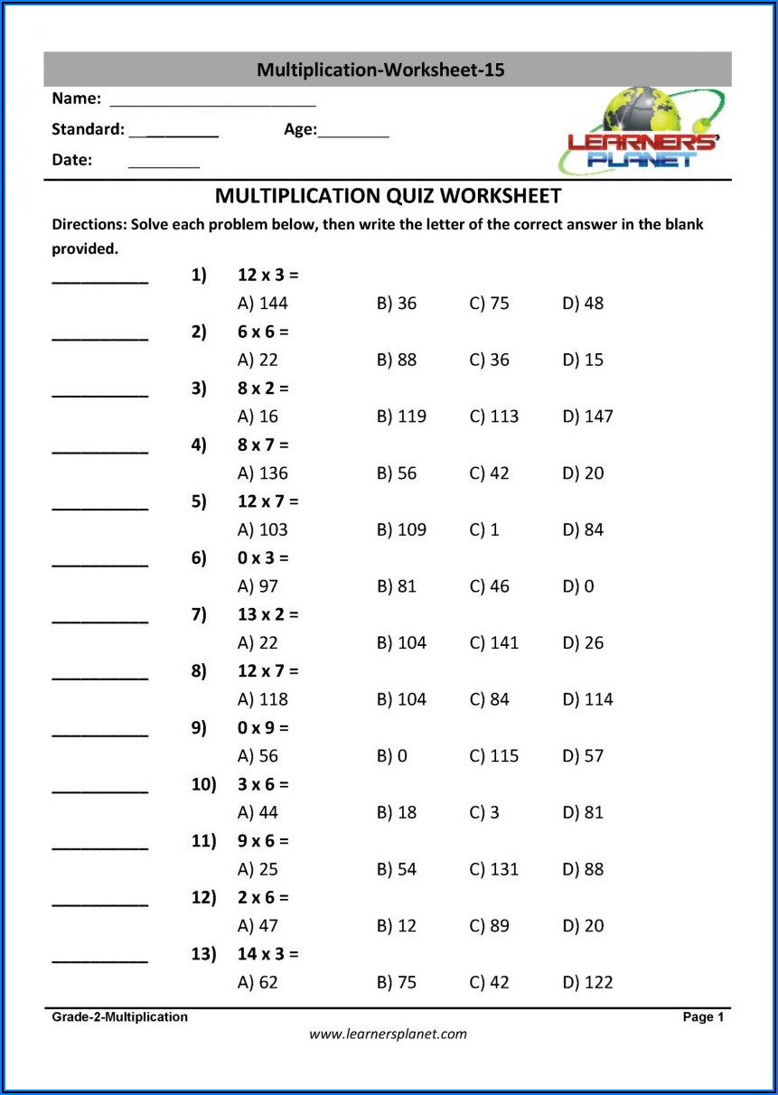 Grade 2 Math Worksheet Printable