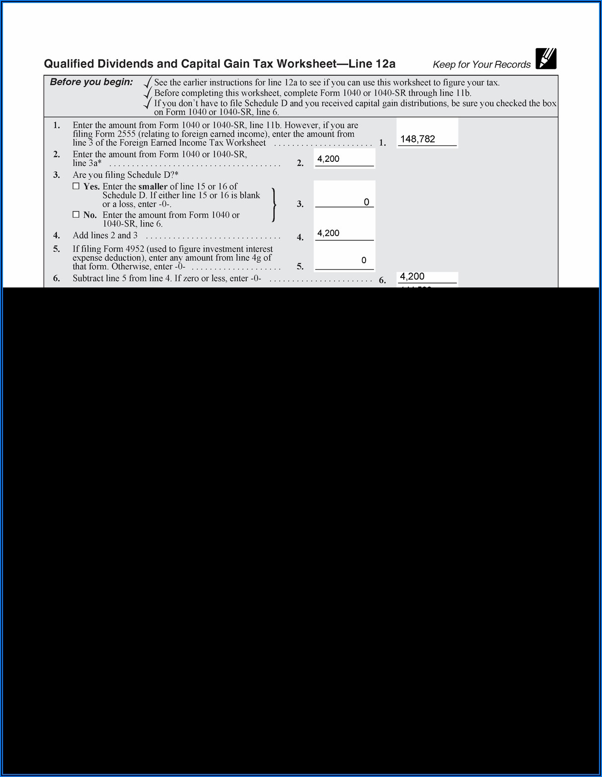 Irs Forms Capital Gains Worksheet