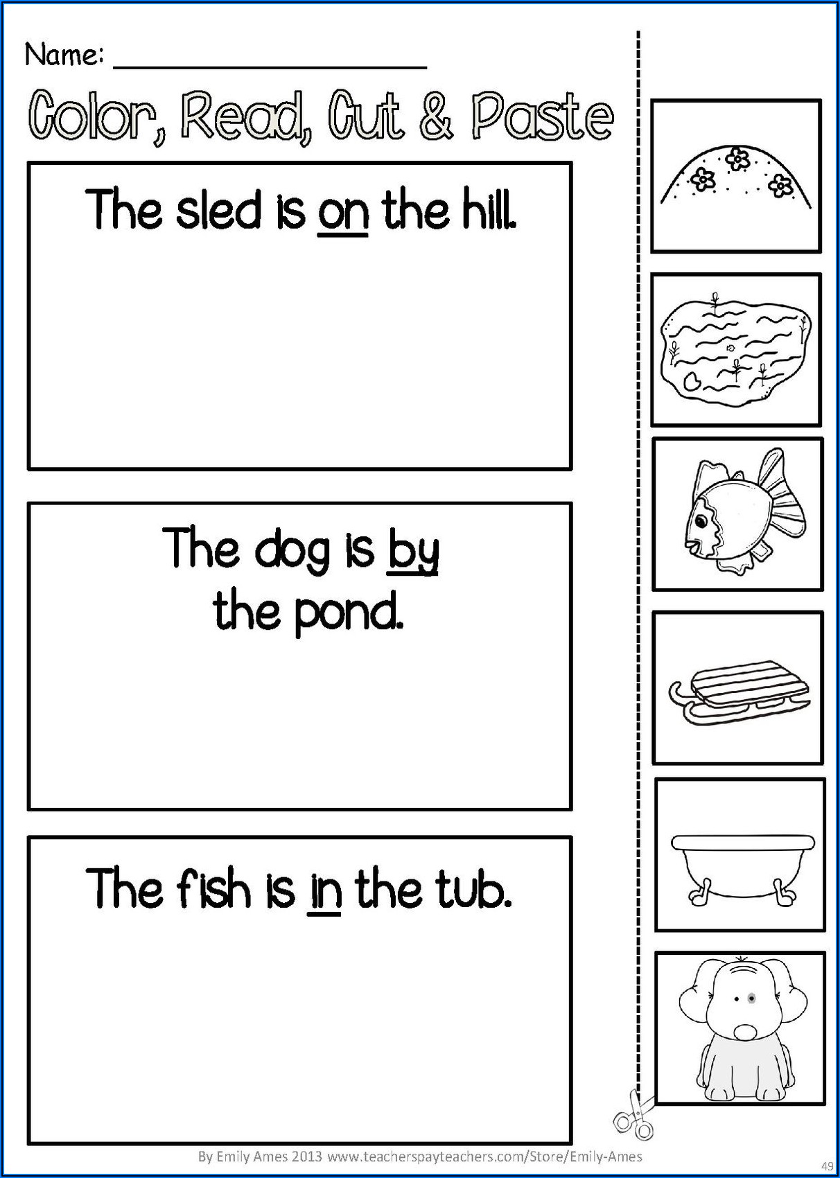 Kindergarten Worksheets Language Arts